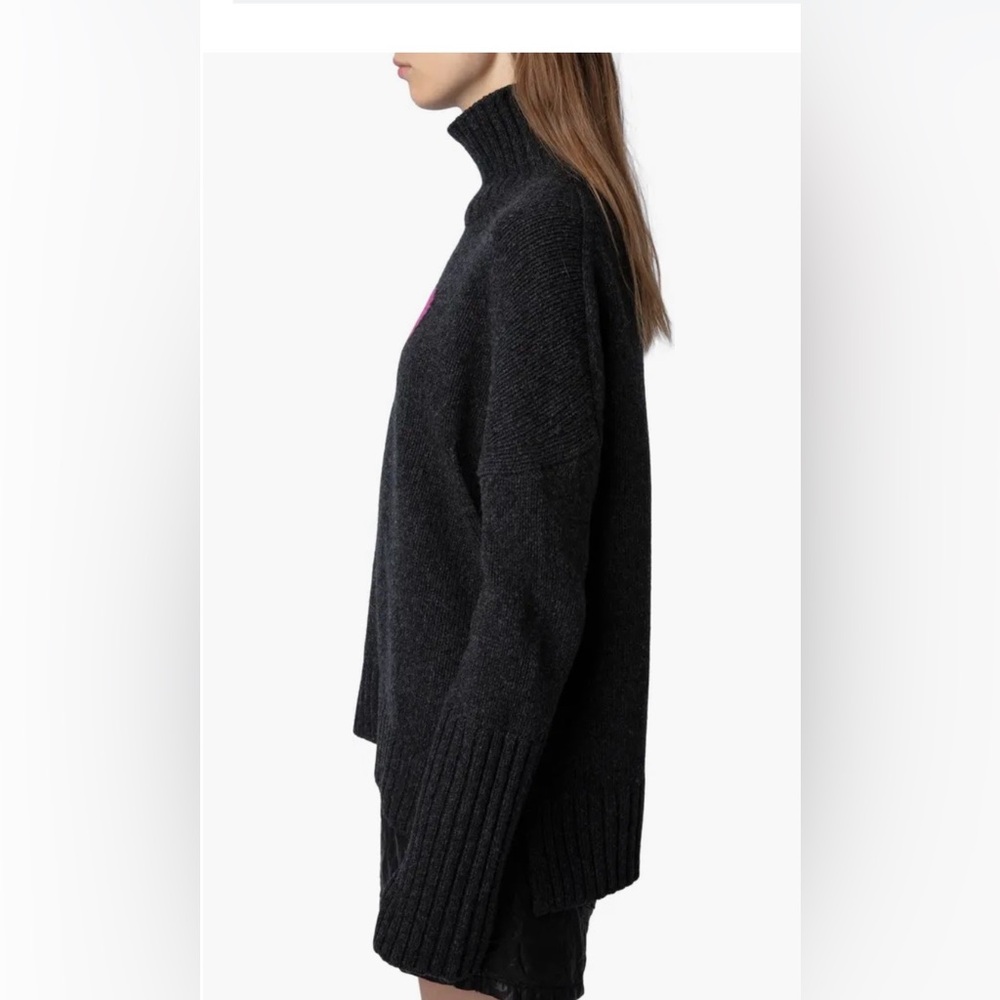 NWOT Zadig & Voltaire Alma We Heart Turtleneck Merino Wool Sweater - Picture 3 of 9